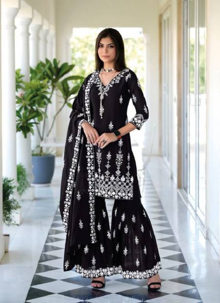 Black and White By Zaveri Readymade Sharara Suits Catalog